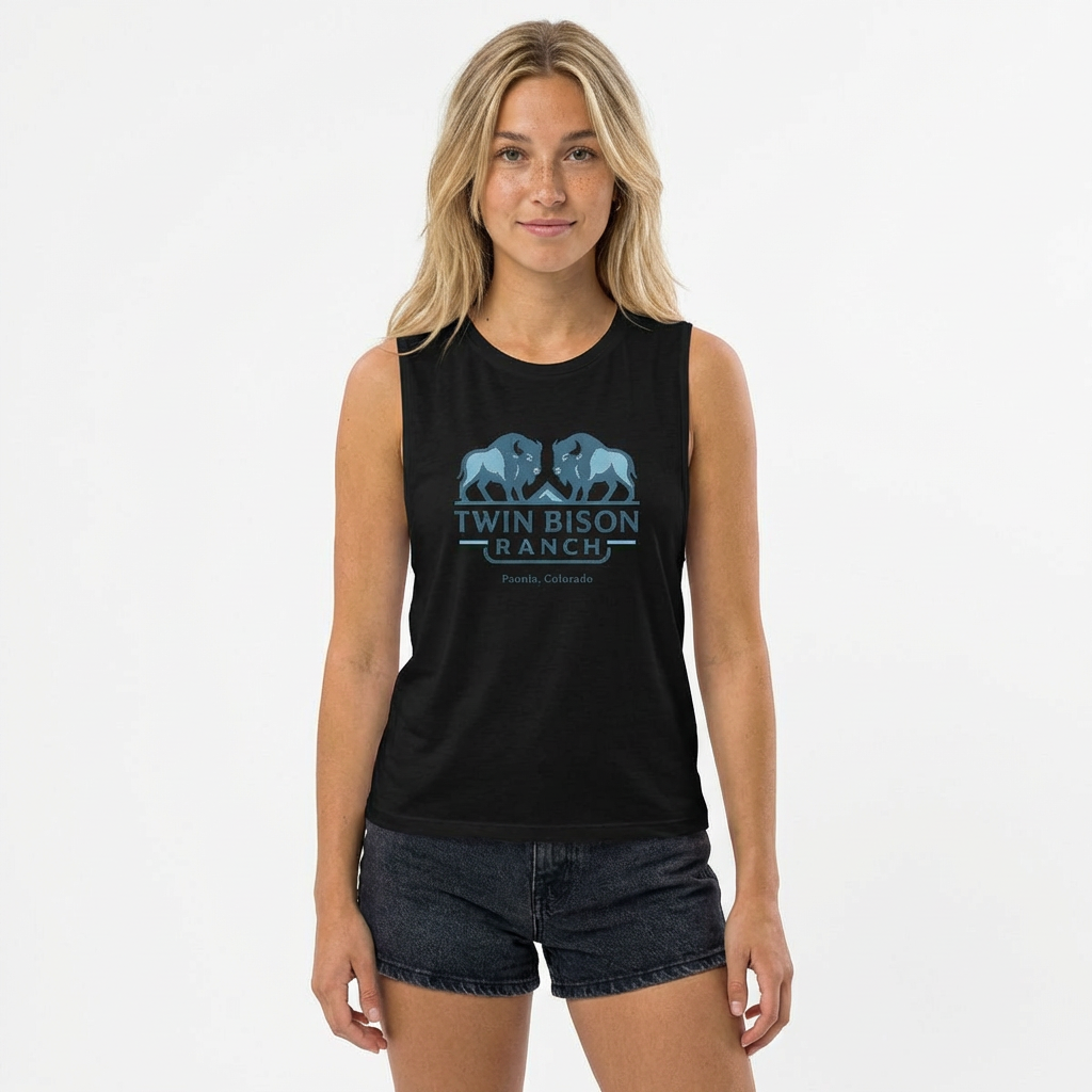 Twin Bison Ranch Women's Flow Tank — Scoop Muscle Tank Top