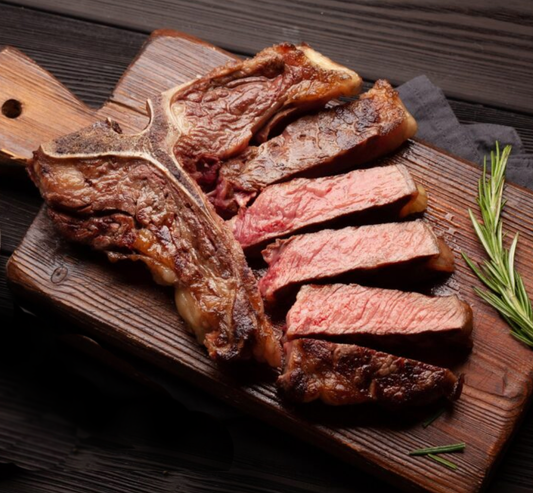 2 Aged Grass Fed and Finished T-Bone Steaks